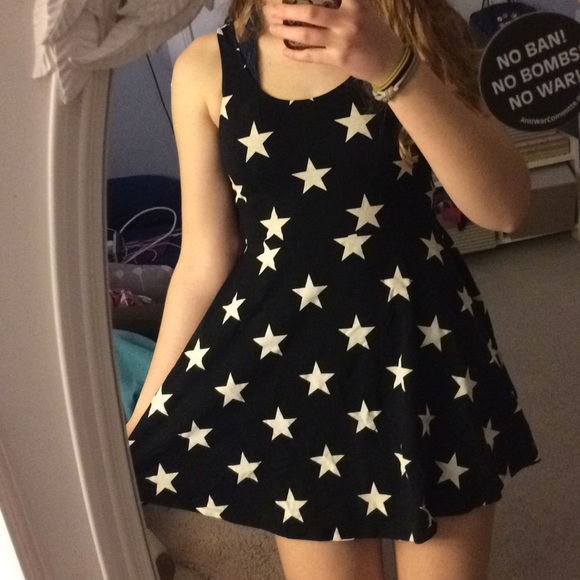black white star dress